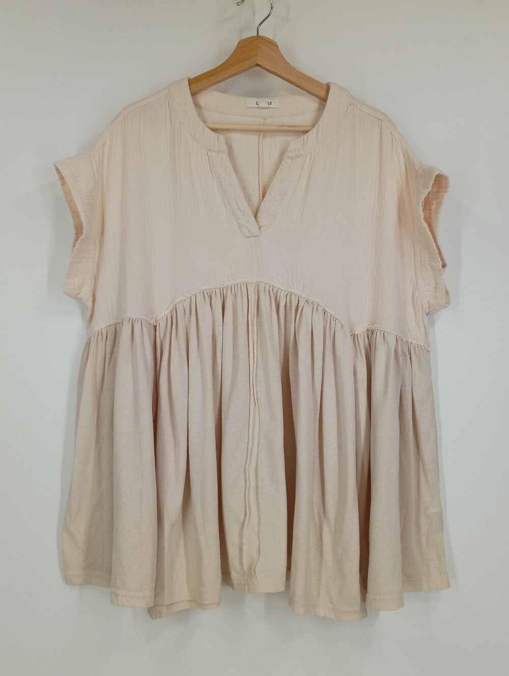 Livom Oversized Gauze Short Sleeve Top